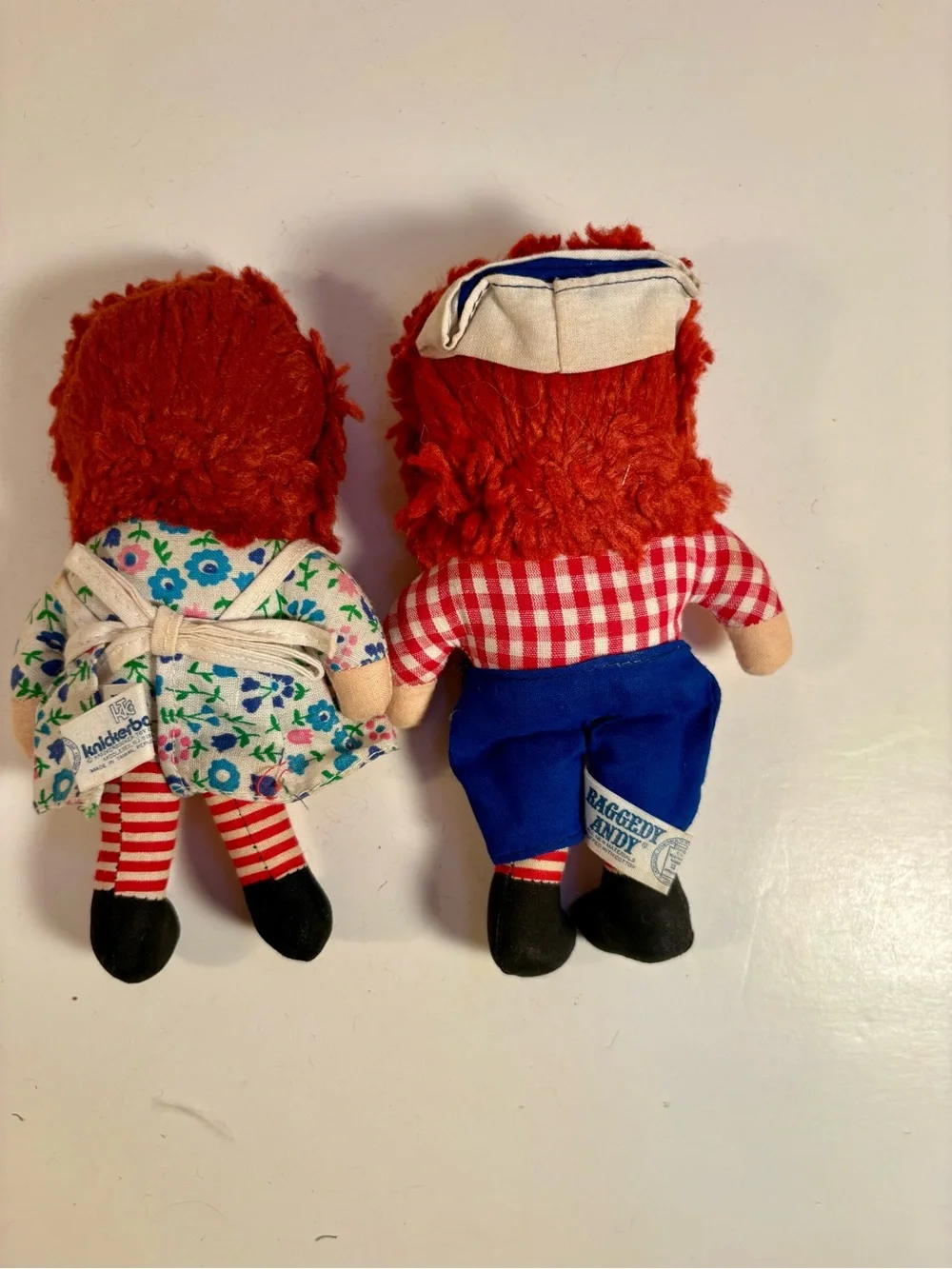 Vintage Raggedy Ann & Andy cloth 7” dolls